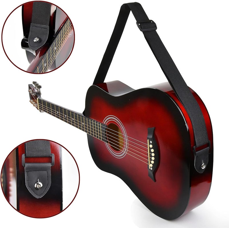 Masterplay Left Handed Acoustic Guitar For Kids By MasterPlay- 30” Beginner Guitar For Learners- Accoustic String Starter Kit: Guitar Bag, Tuner, Strap, Extra Strings, Picks, Wash Cloth, Capo (Redburst) - Image 4